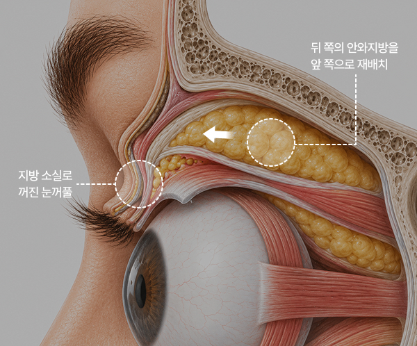 눈 위 지방 재배치 사진