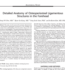 Detailed Anatomy of Osteoperiosteal Ligamentous Structures in the Forehead
